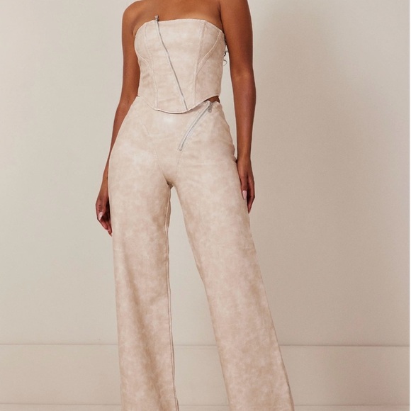 Elegant Cream Strapless Jumpsuit - Picture 1 of 4